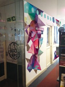 Internal office branding wall graphics for a London business