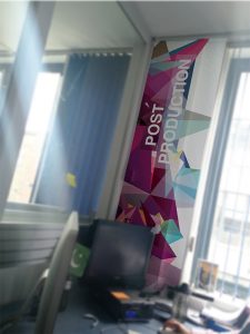 Office feature wall graphics in a corporate workspace in London