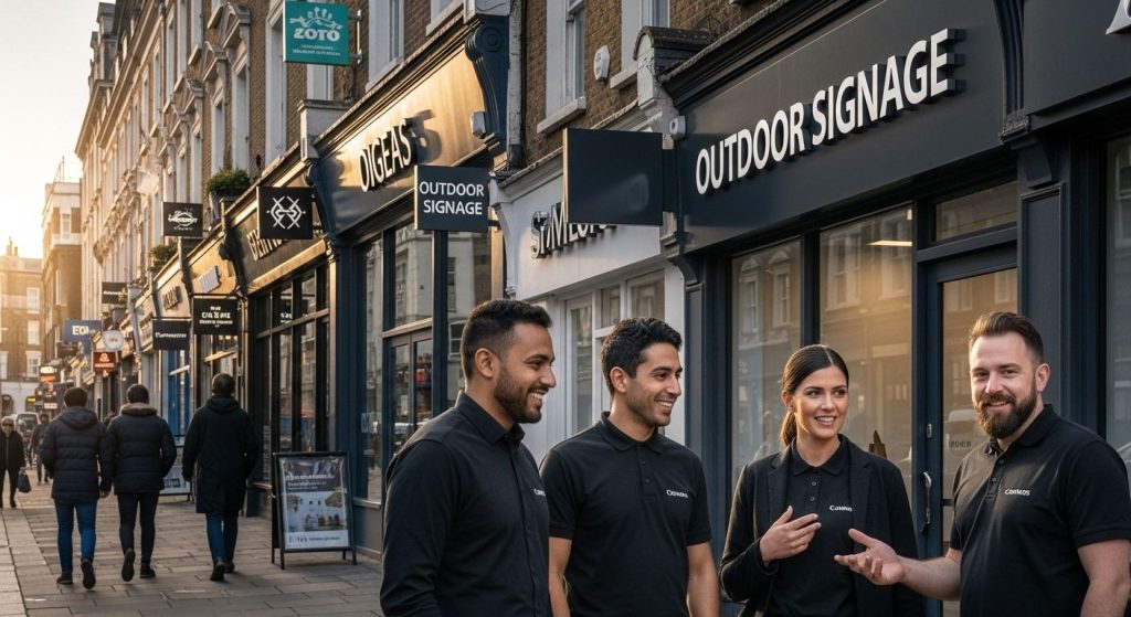 London shopfront signage