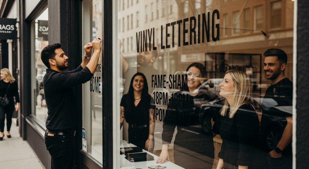 vinyl lettering shopfront