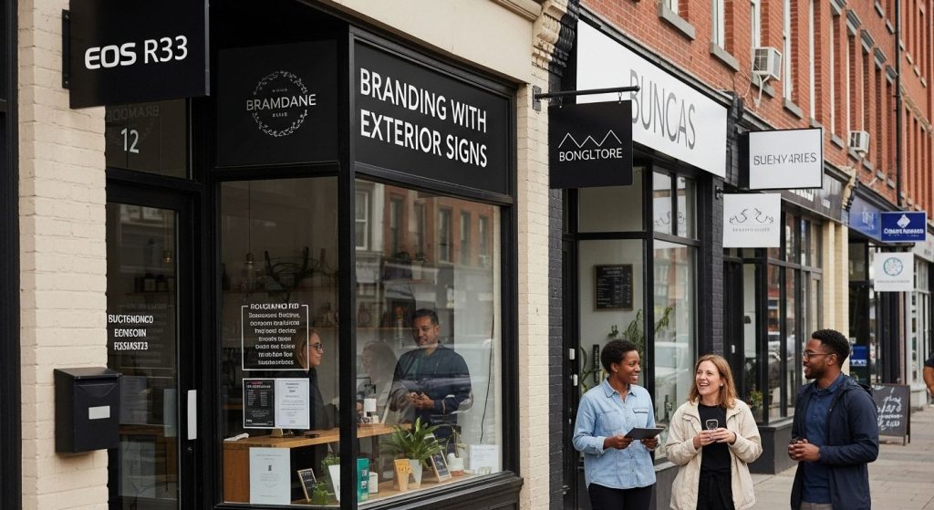 branding with exterior signs streetscape