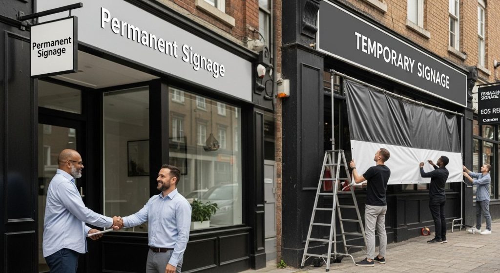 temporary vs permanent signage street