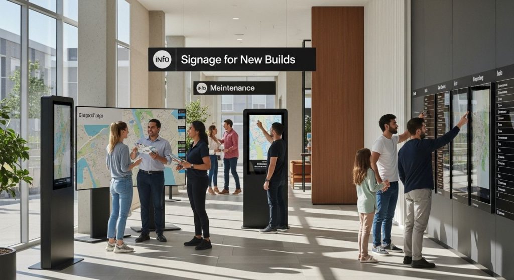 modern building wayfinding signage