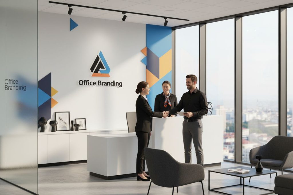 modern office branding signs