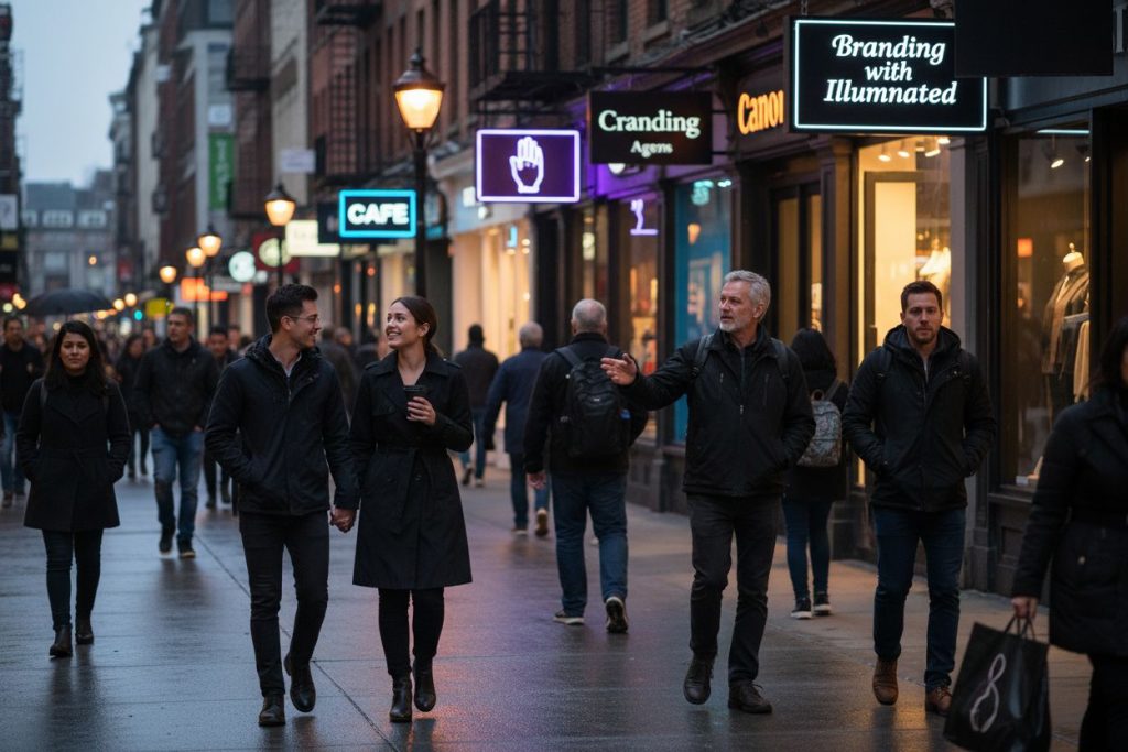 branding illuminated signs city