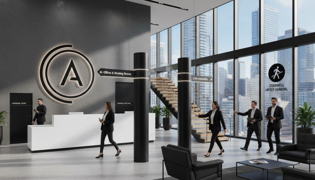 modern office signage