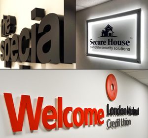 Office sign installation project in Canary Wharf corporate office