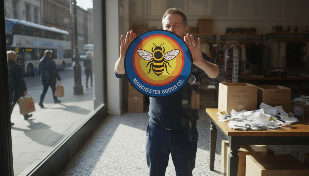 Retailer applying custom graphics to UK shop window