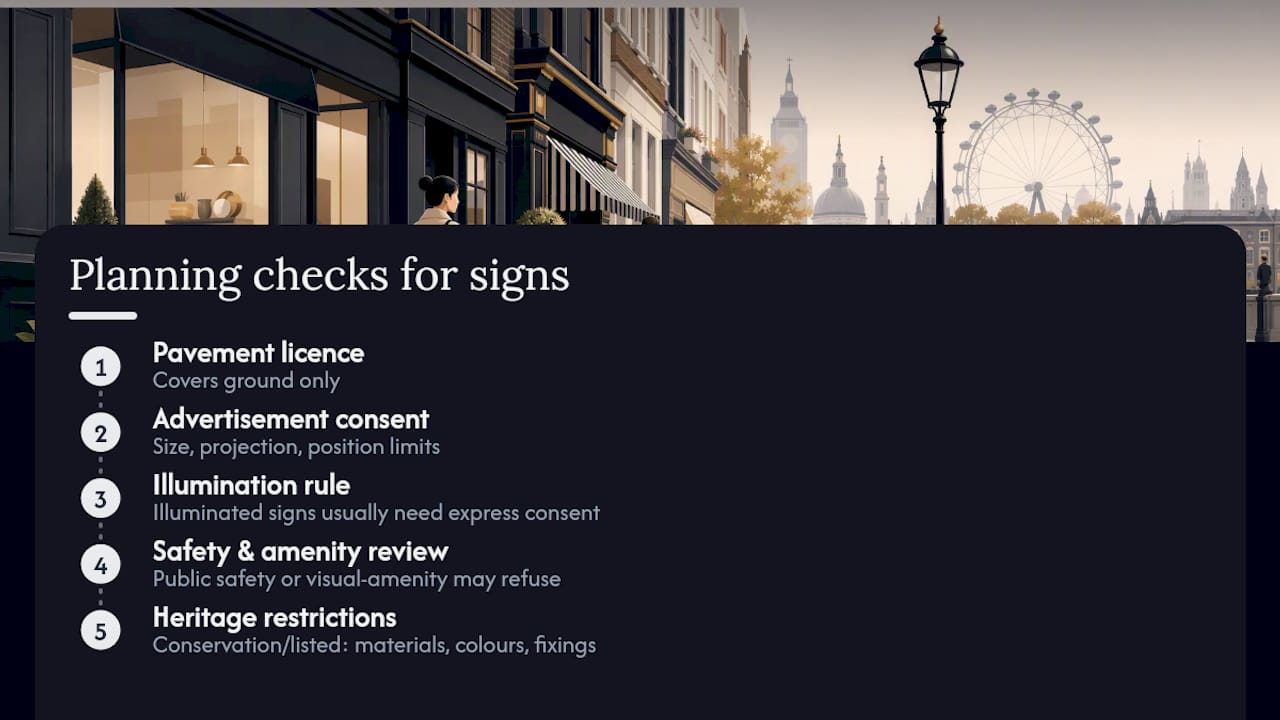 Planning pathway for pavement sign rules